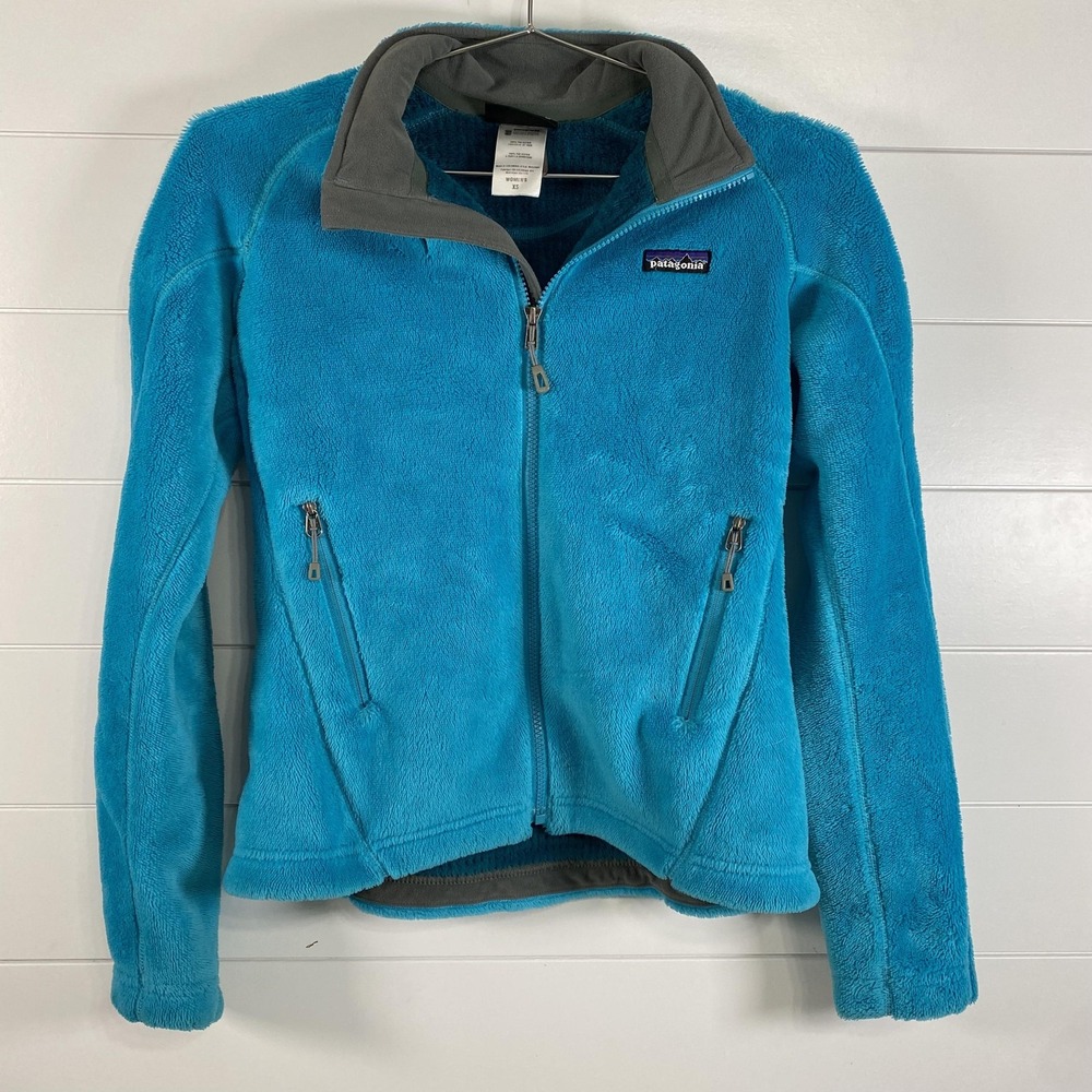 Patagonia Jacket Womens XS Blue R4 Polartec Windbloc Fleece Full Zip Outdoor